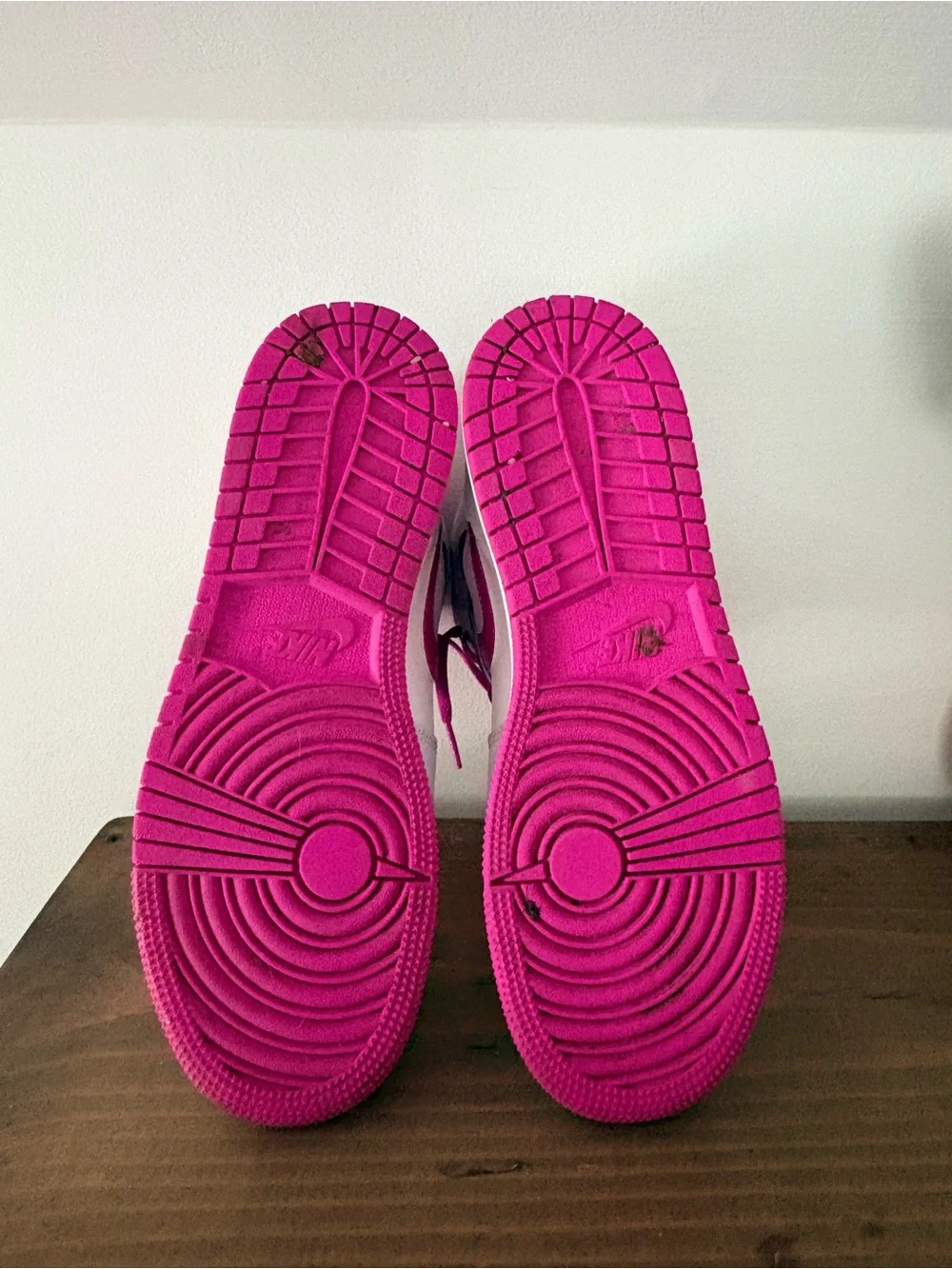 Nike Kids Mid-Top Sneakers — White & Hot Pink